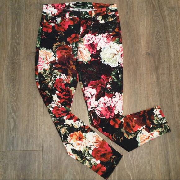 7FAM Super Skinny Ankle Floral Jeans 30 - Picture 2 of 8